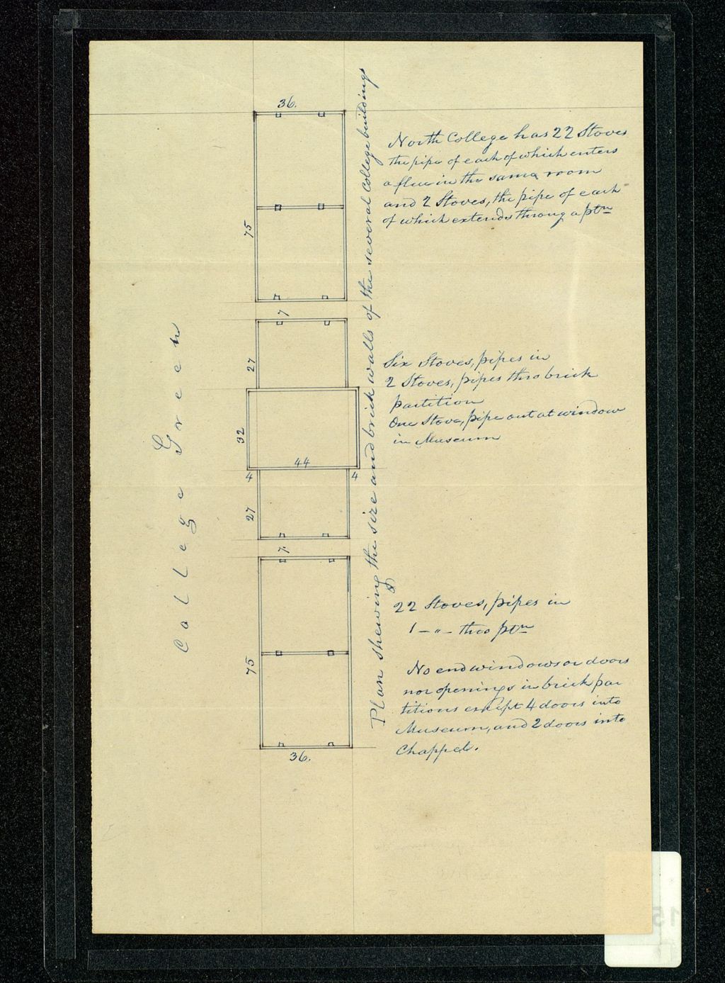 Miniature of Plan for Old Mill building, University of Vermont, Burlington, 1820s