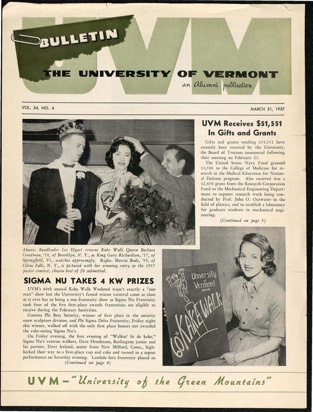 Miniature of Bulletin of the University of Vermont vol. 54 no. 04