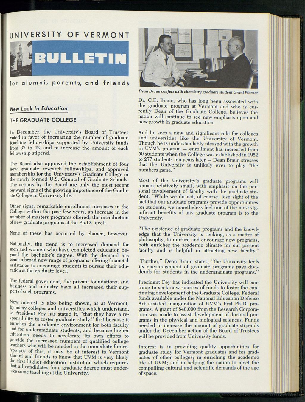 Miniature of Bulletin of the University of Vermont vol. 59 no. 11