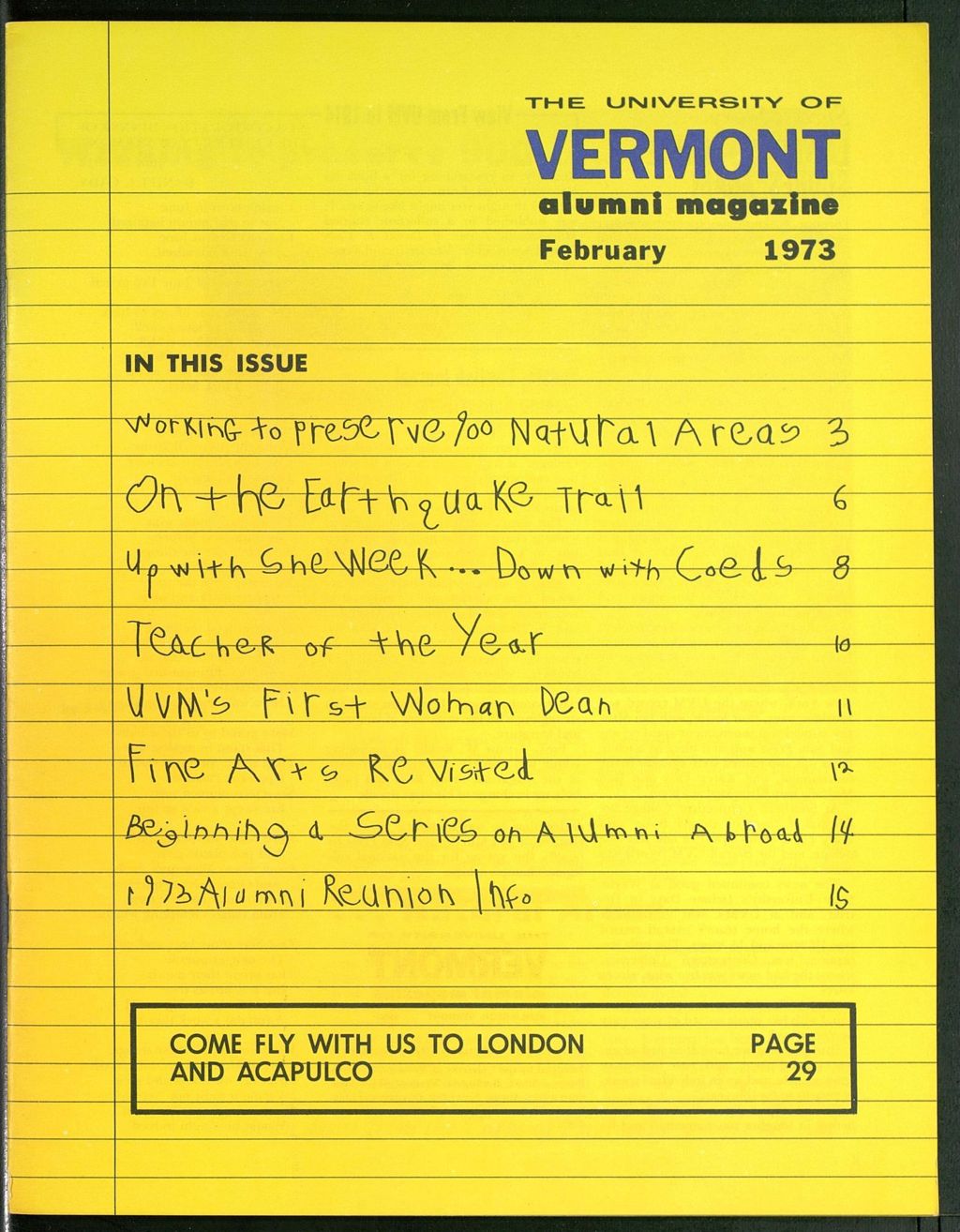 Miniature of The University of Vermont Alumni Magazine vol. 53 no. 03