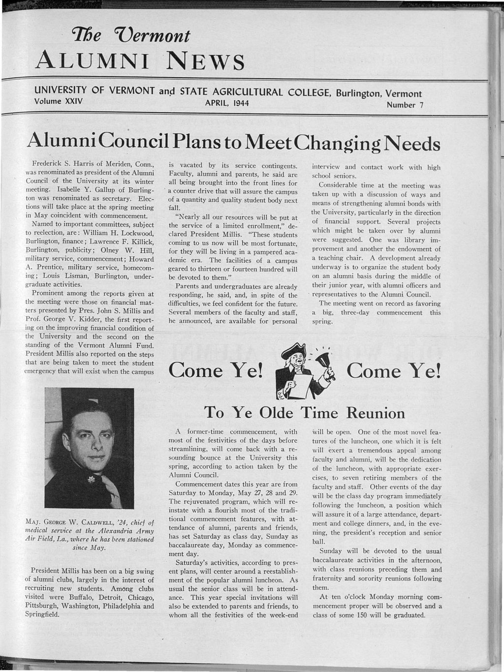 Miniature of Vermont Alumni News vol. 24 no. 07