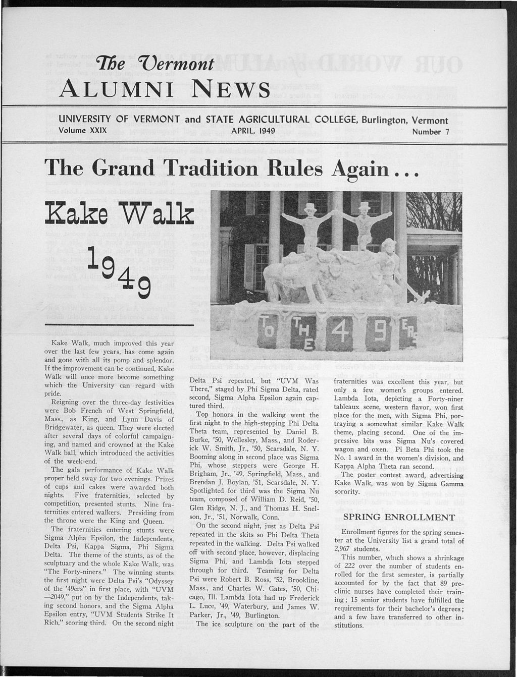 Miniature of Vermont Alumni News vol. 29 no. 07