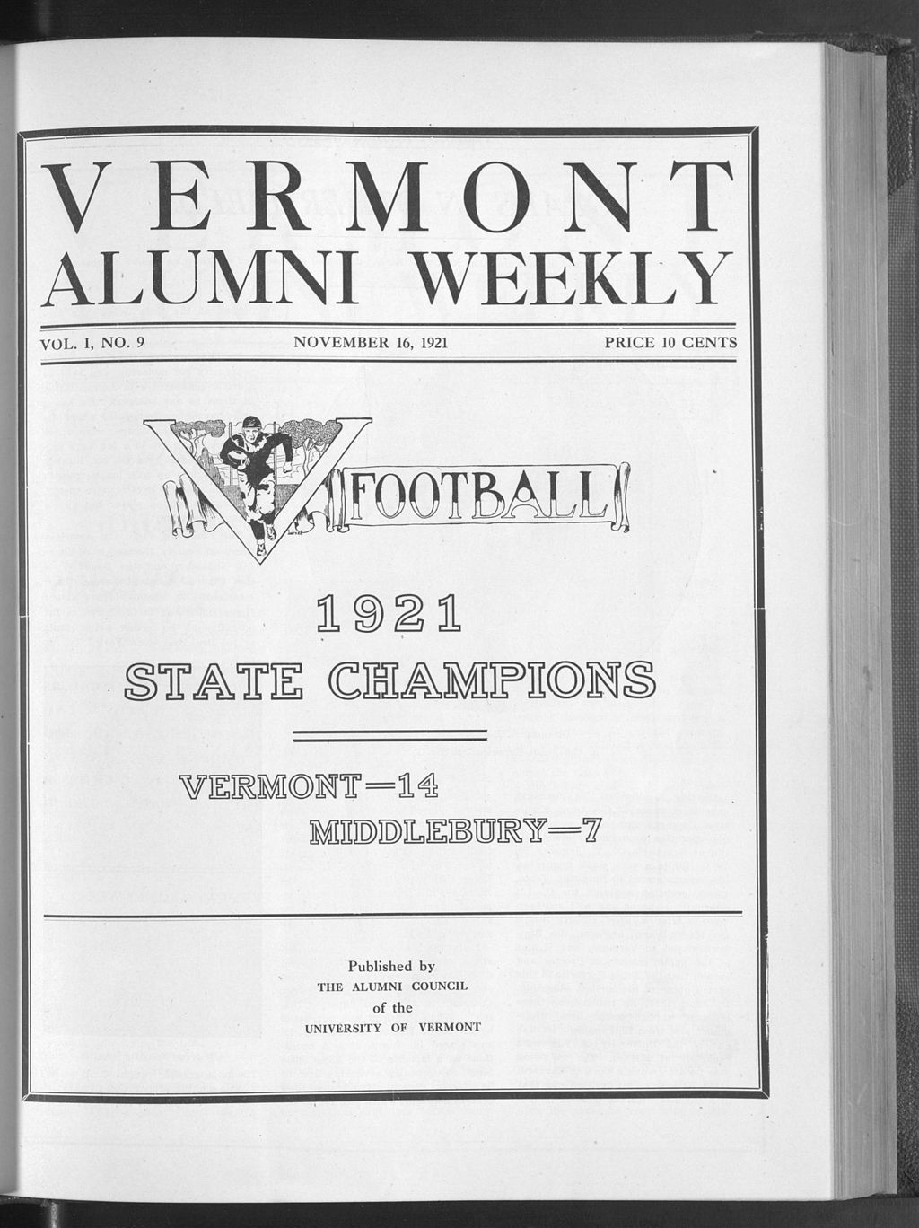 Miniature of Vermont Alumni Weekly vol. 01 no. 09