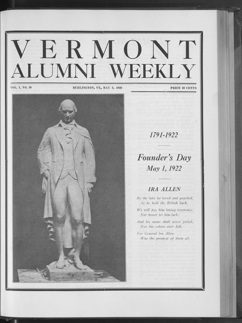 Miniature of Vermont Alumni Weekly vol. 01 no. 28