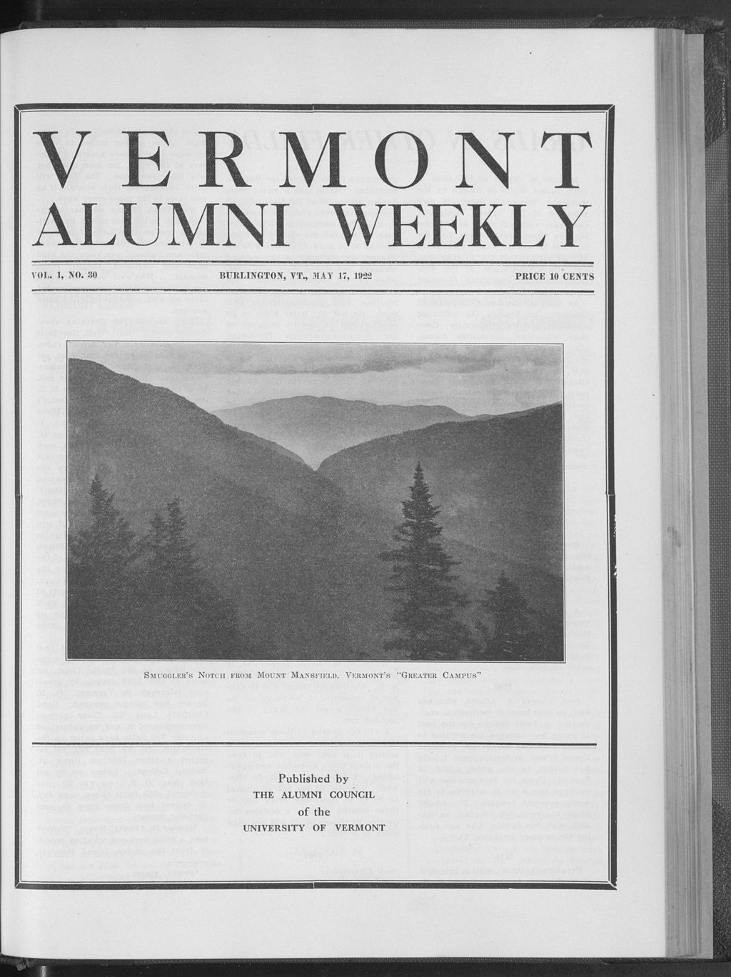 Miniature of Vermont Alumni Weekly vol. 01 no. 30