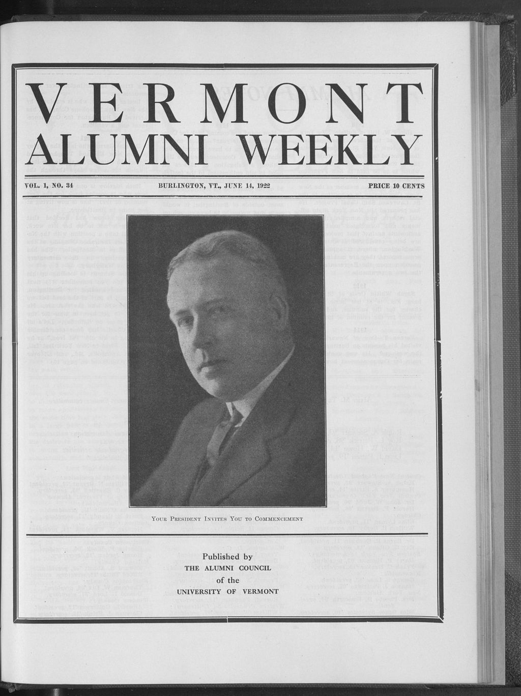 Miniature of Vermont Alumni Weekly vol. 01 no. 34