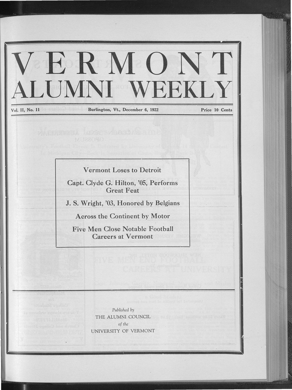 Miniature of Vermont Alumni Weekly vol. 02 no. 11