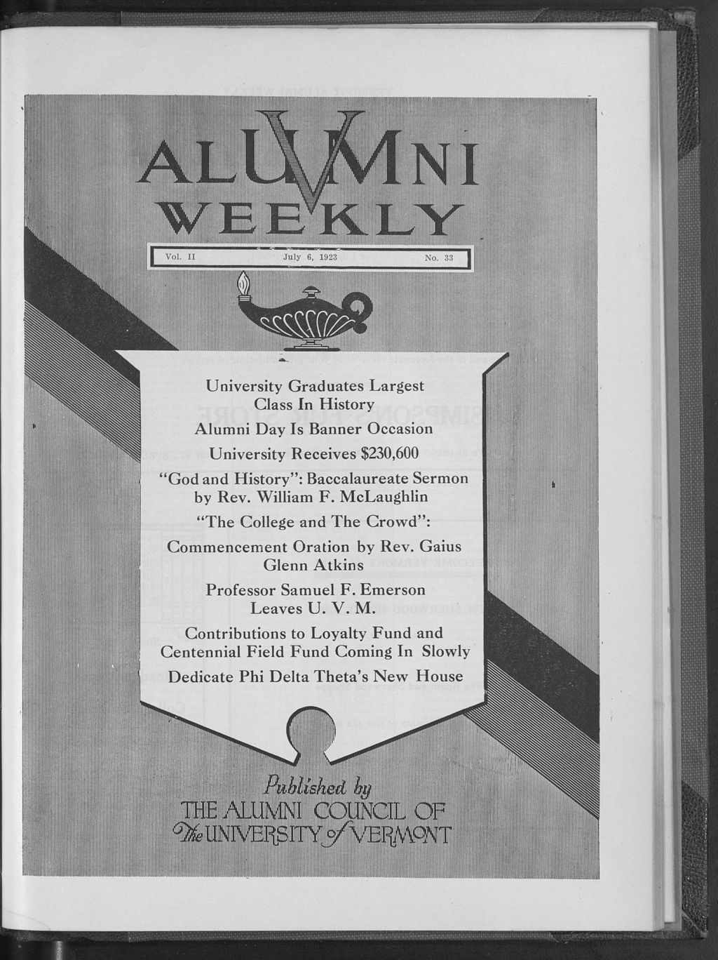 Miniature of Vermont Alumni Weekly vol. 02 no. 33