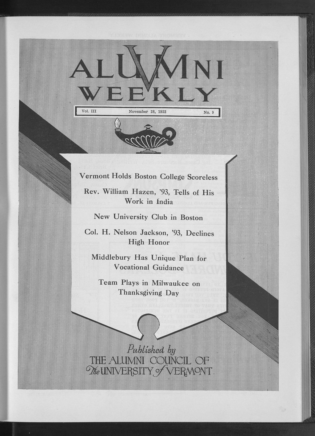 Miniature of Vermont Alumni Weekly vol. 03 no. 09