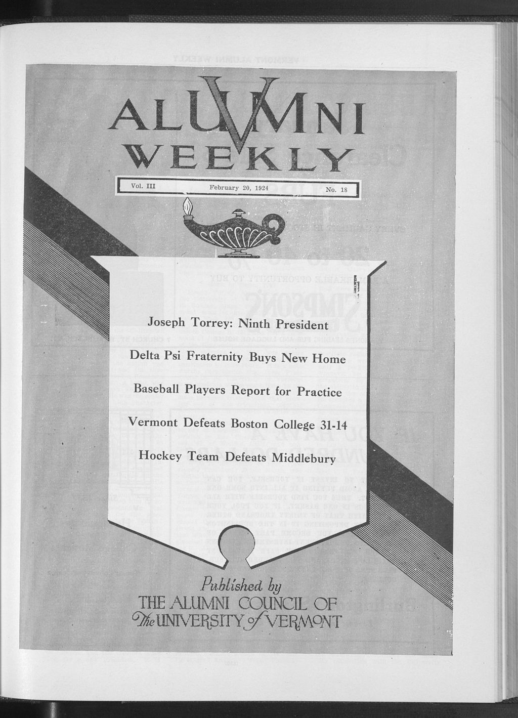 Miniature of Vermont Alumni Weekly vol. 03 no. 18