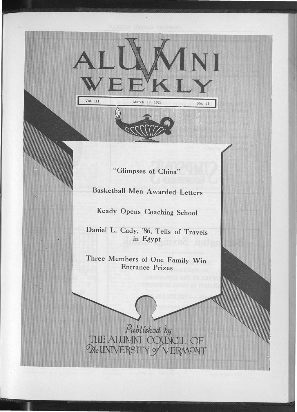 Miniature of Vermont Alumni Weekly vol. 03 no. 21