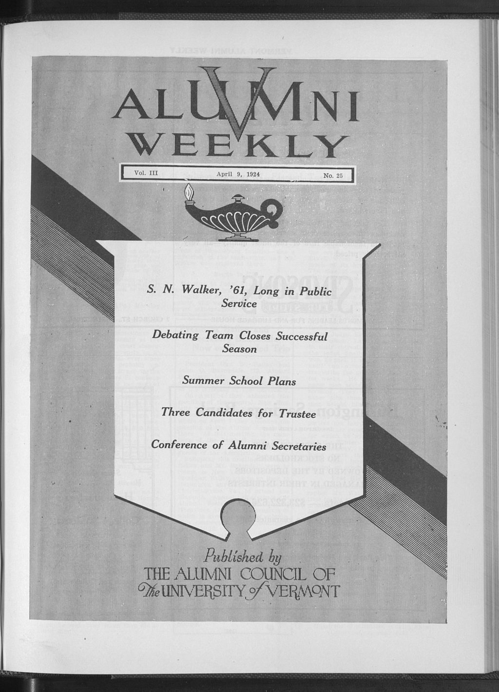 Miniature of Vermont Alumni Weekly vol. 03 no. 25