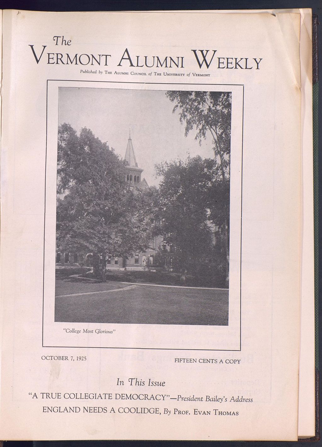 Miniature of Vermont Alumni Weekly vol. 05 no. 01