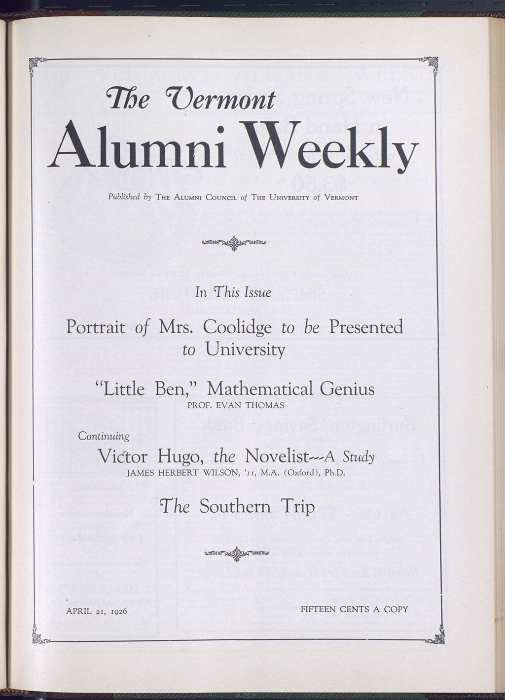 Miniature of Vermont Alumni Weekly vol. 05 no. 25