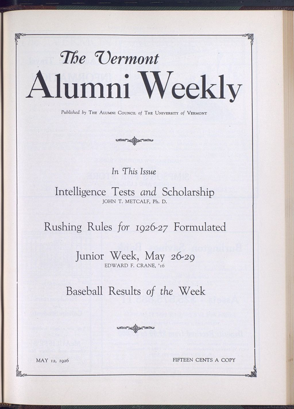 Miniature of Vermont Alumni Weekly vol. 05 no. 28