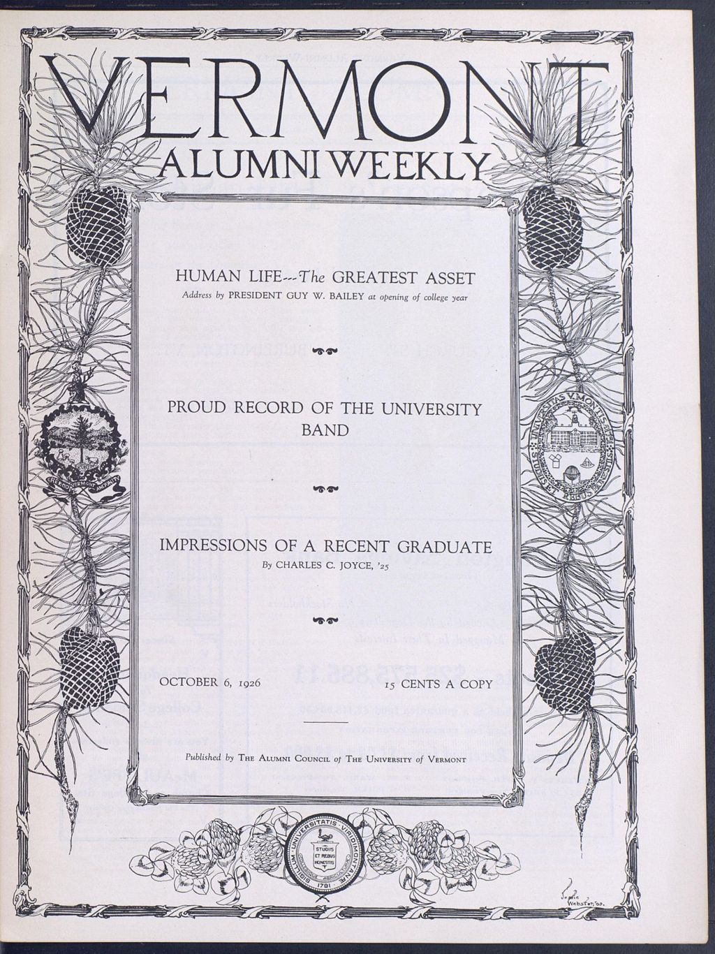 Miniature of Vermont Alumni Weekly vol. 06 no. 01