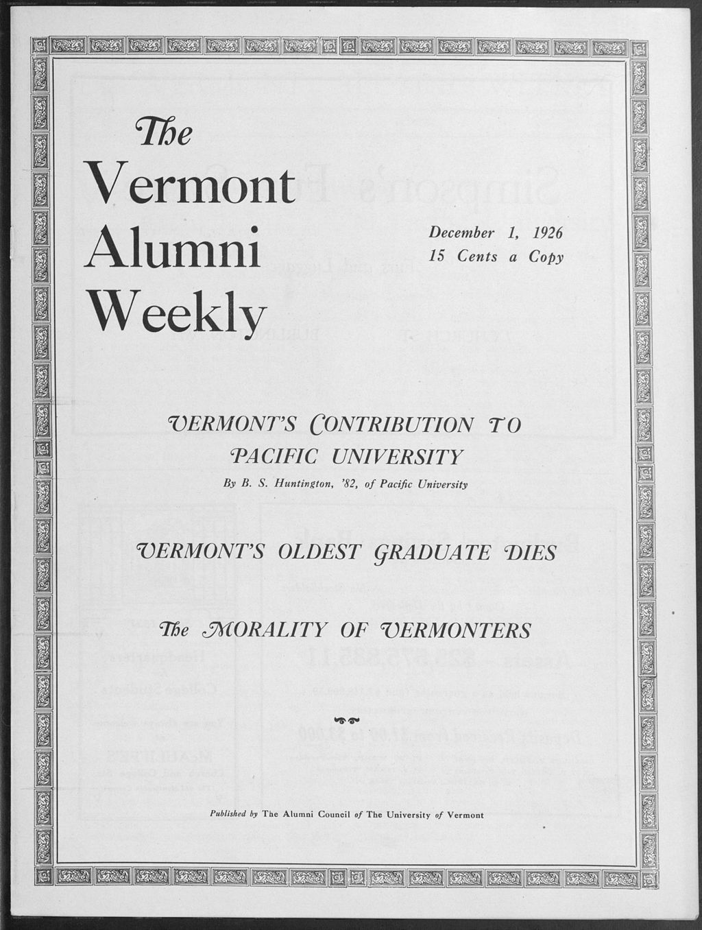 Miniature of Vermont Alumni Weekly vol. 06 no. 09