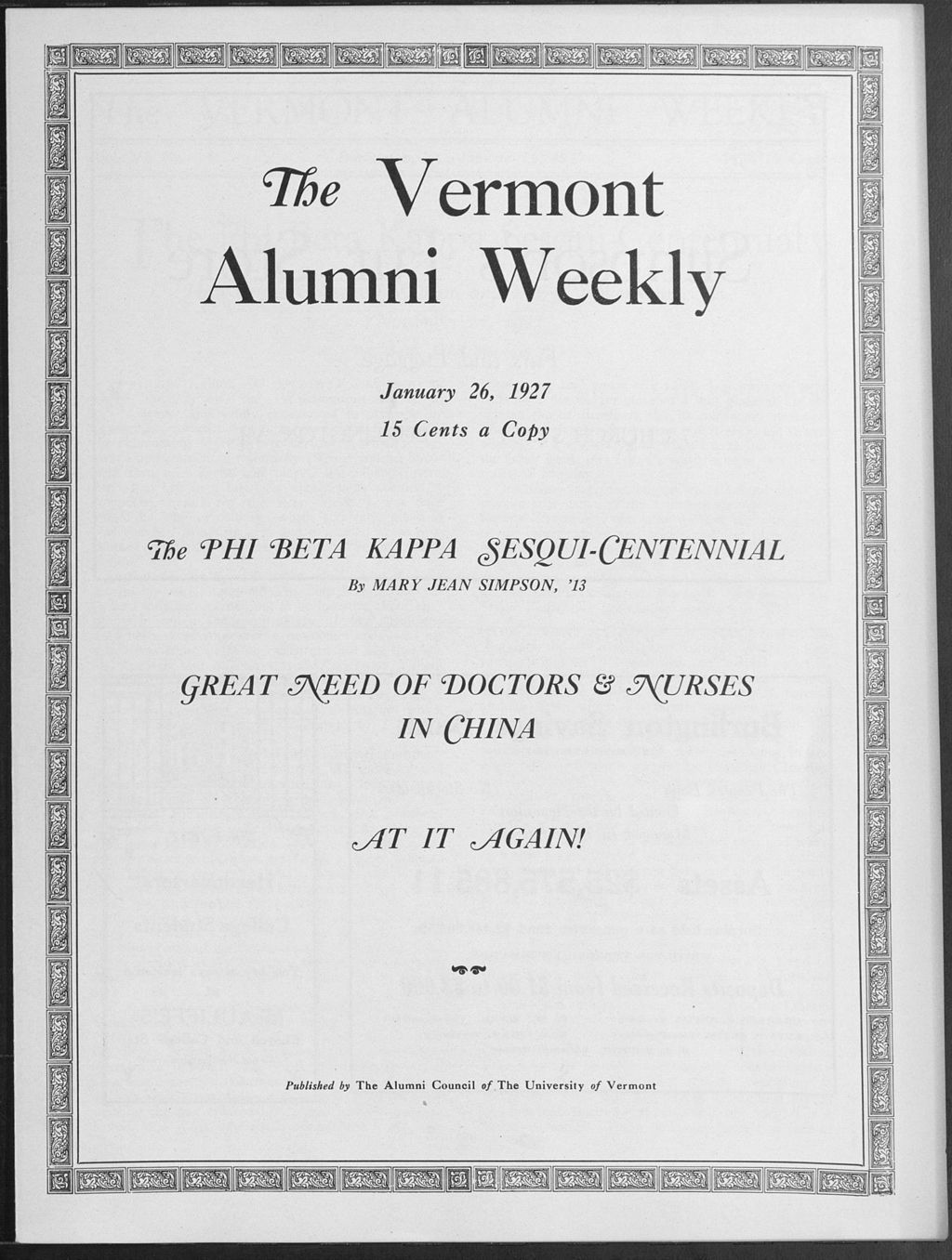 Miniature of Vermont Alumni Weekly vol. 06 no. 14