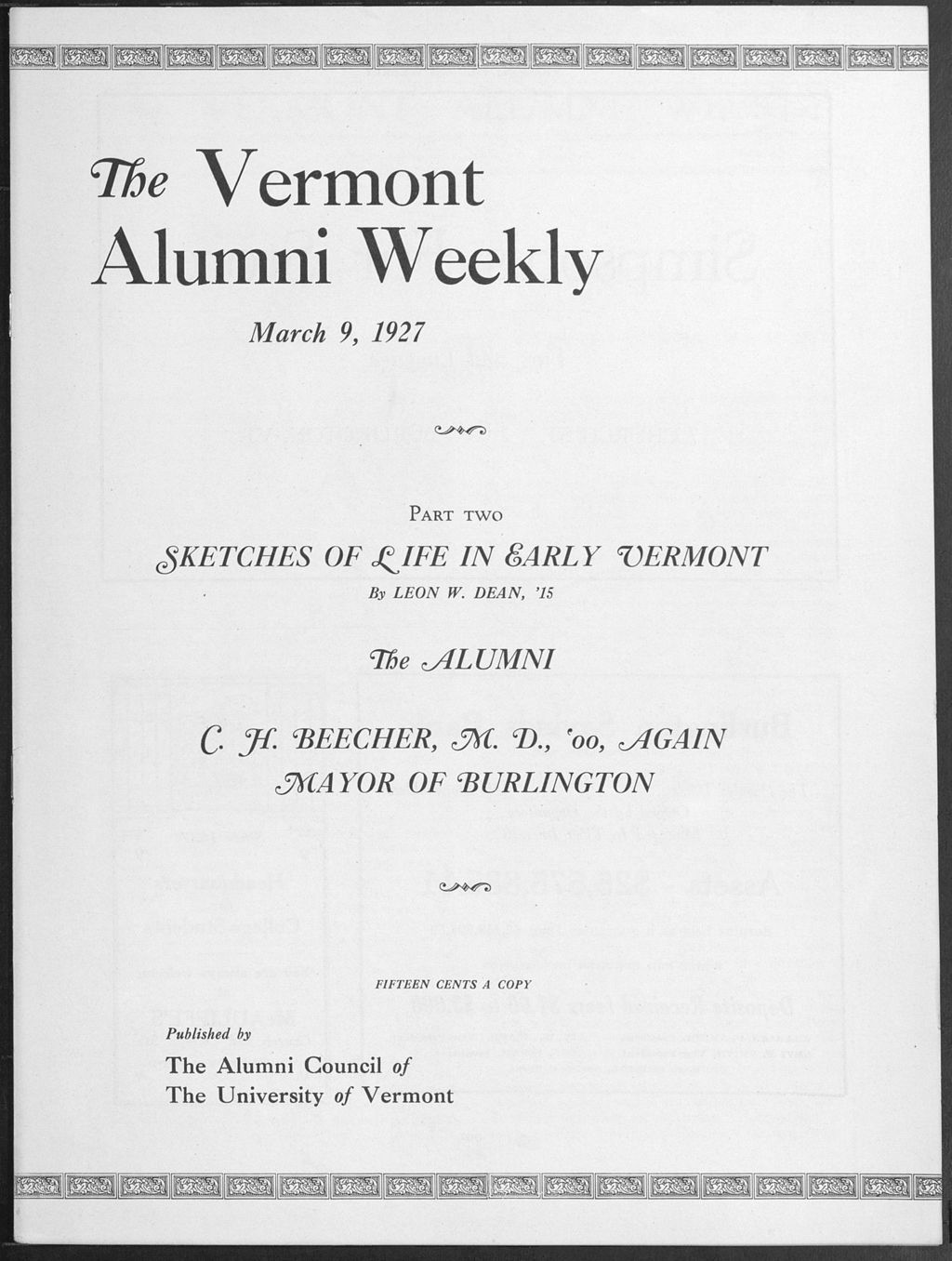 Miniature of Vermont Alumni Weekly vol. 06 no. 20