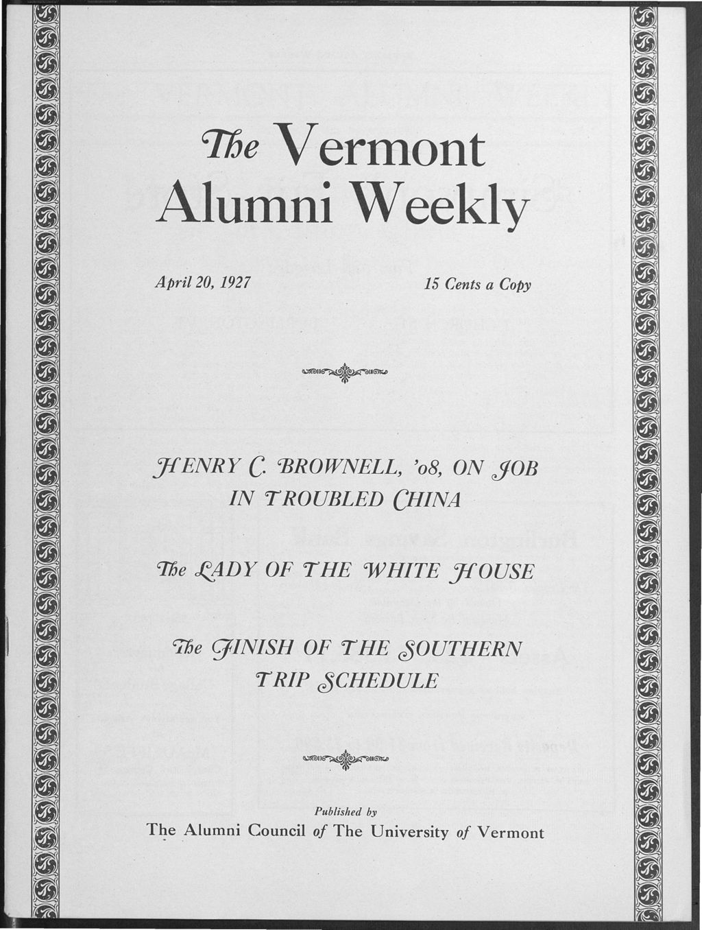 Miniature of Vermont Alumni Weekly vol. 06 no. 25