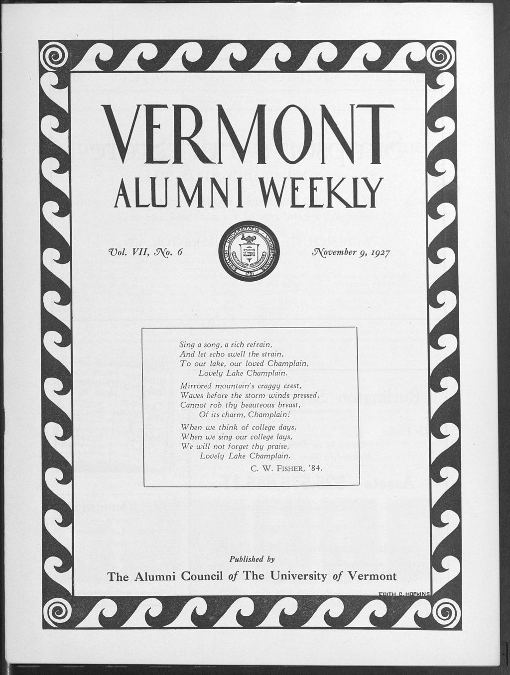 Miniature of Vermont Alumni Weekly vol. 07 no. 06