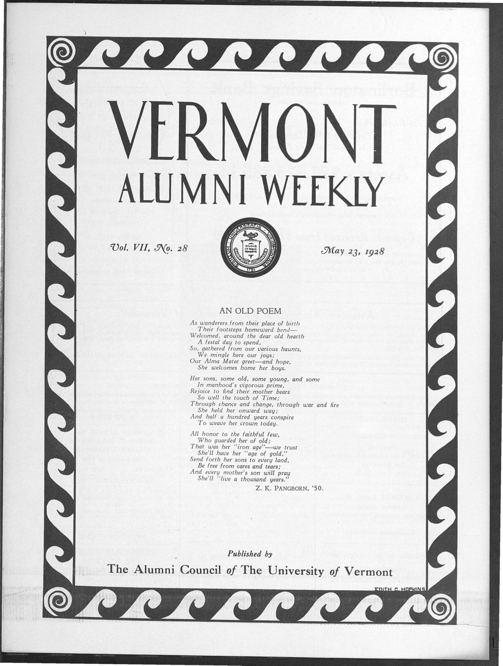 Miniature of Vermont Alumni Weekly vol. 07 no. 28