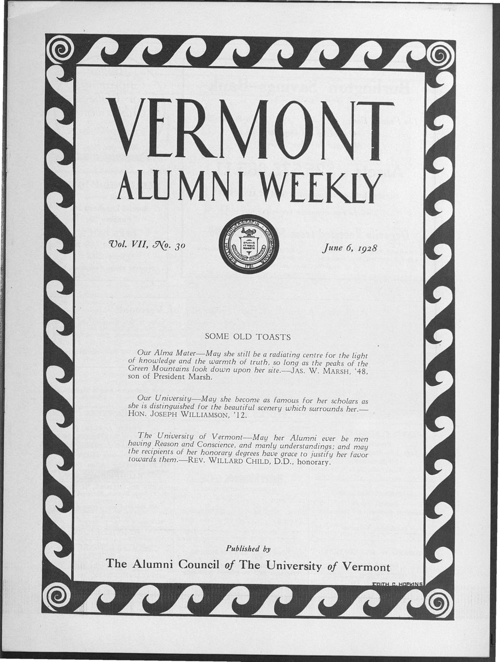 Miniature of Vermont Alumni Weekly vol. 07 no. 30