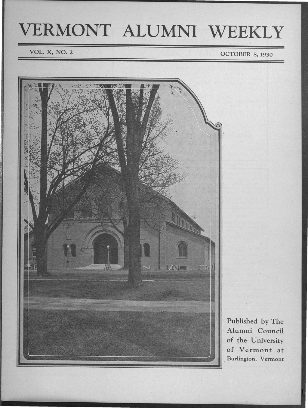 Miniature of Vermont Alumni Weekly vol. 10 no. 02