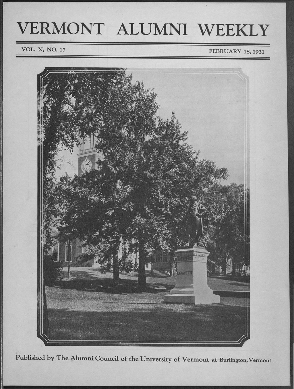 Miniature of Vermont Alumni Weekly vol. 10 no. 17