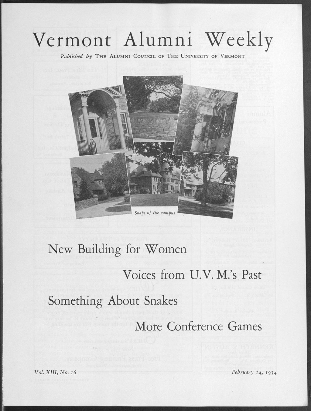 Miniature of Vermont Alumni Weekly vol. 13 no. 16