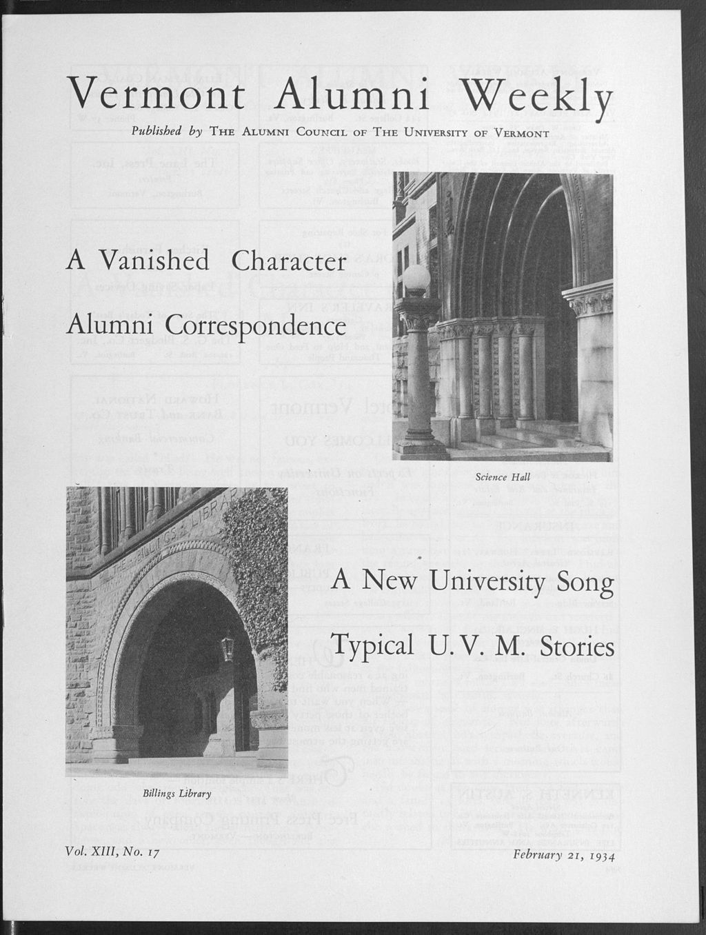 Miniature of Vermont Alumni Weekly vol. 13 no. 17