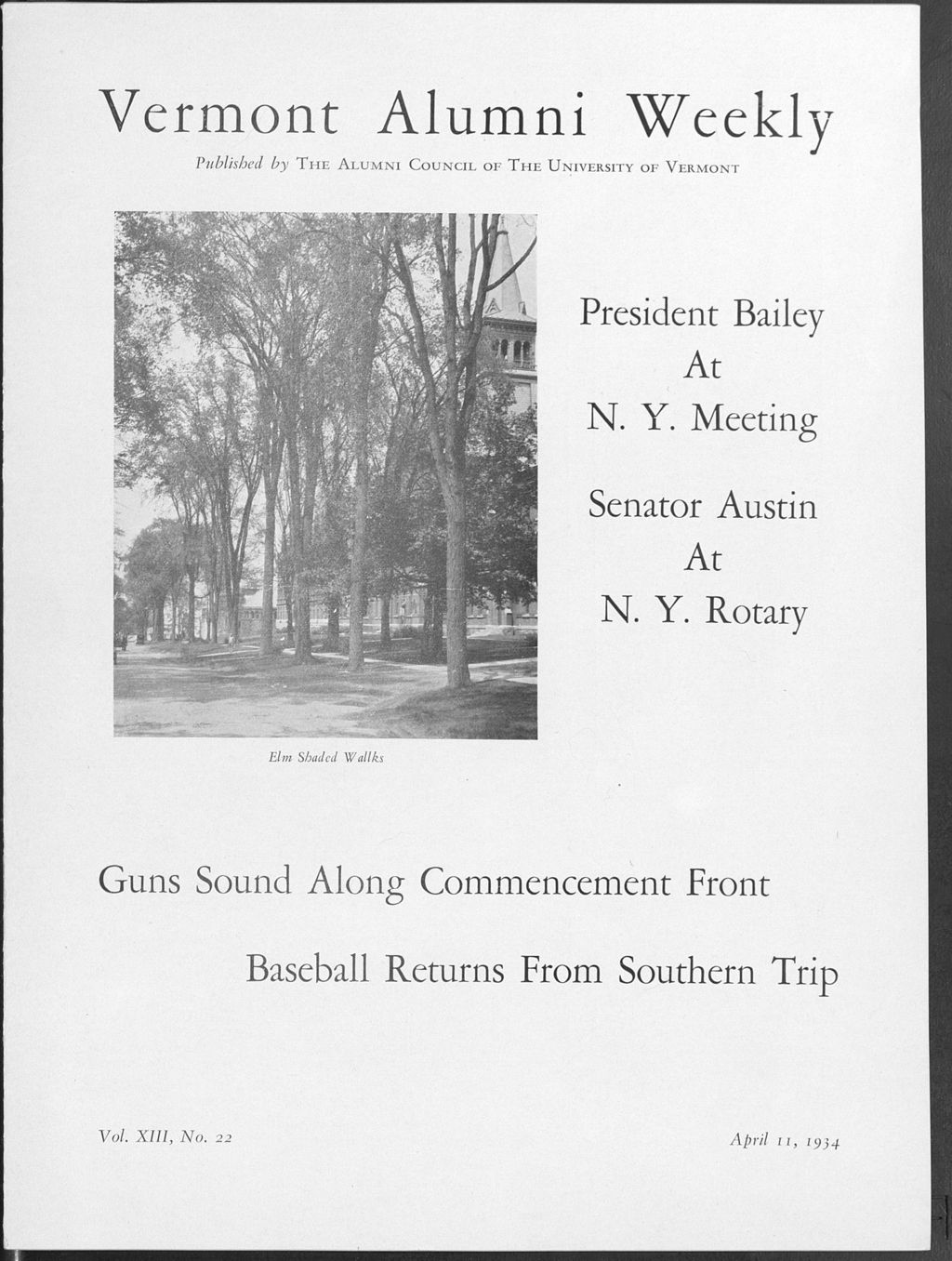 Miniature of Vermont Alumni Weekly vol. 13 no. 22