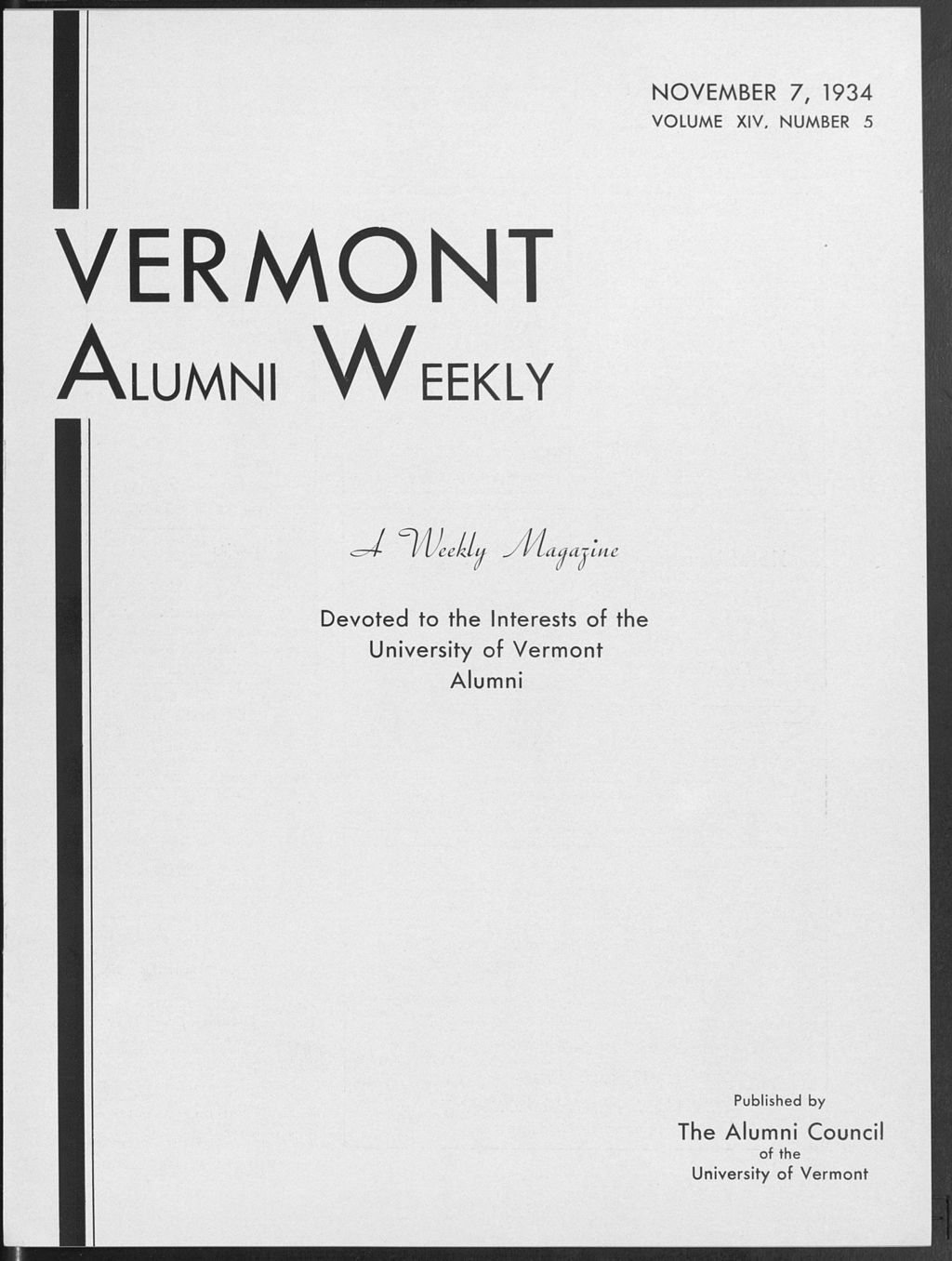 Miniature of Vermont Alumni Weekly vol. 14 no. 05