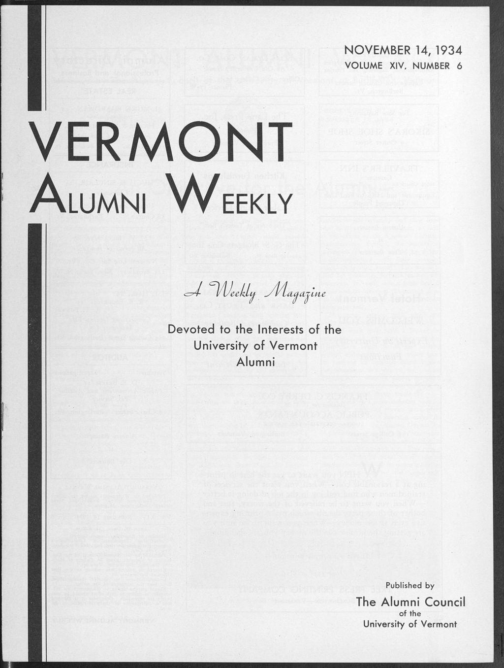 Miniature of Vermont Alumni Weekly vol. 14 no. 06