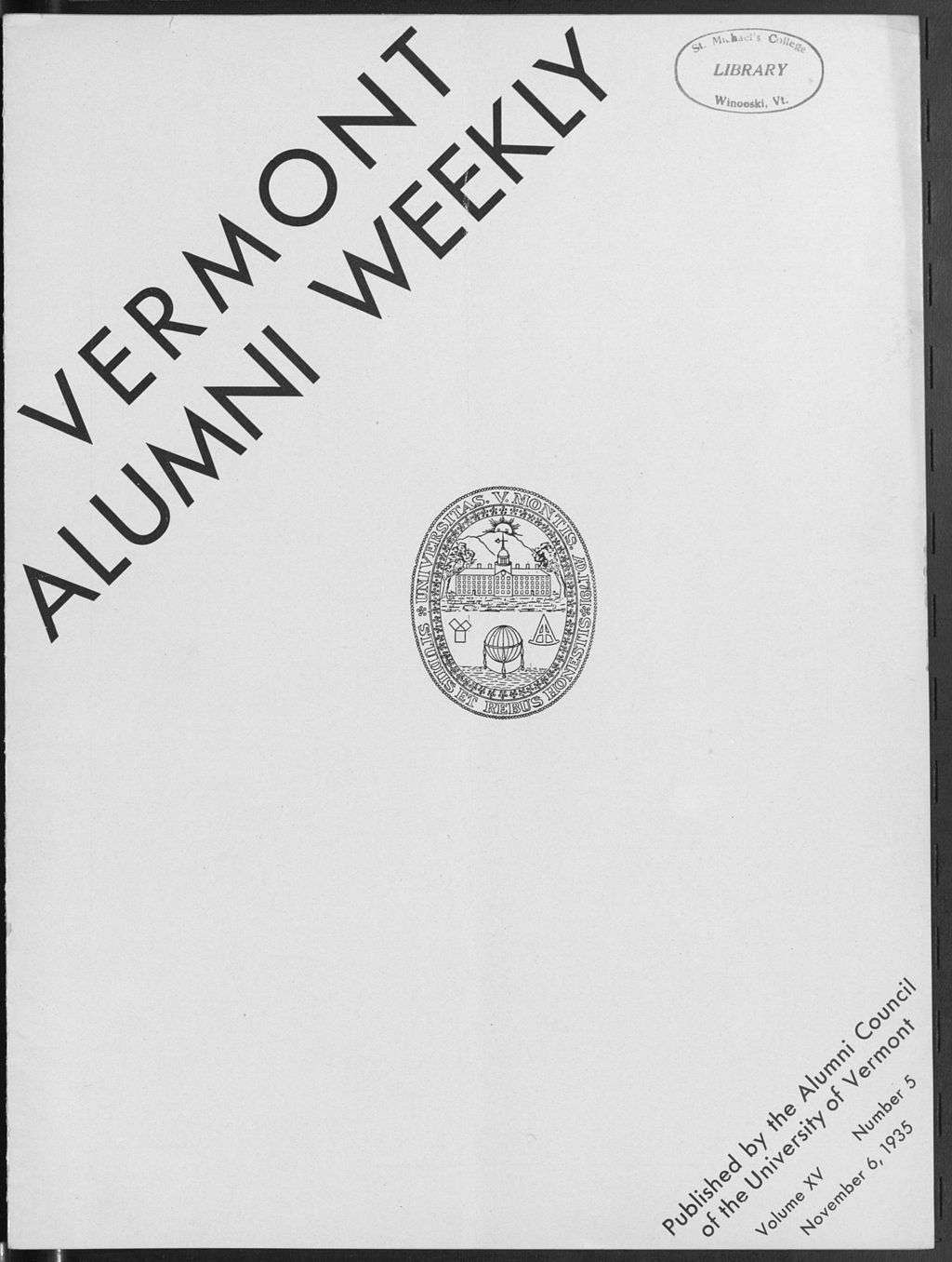 Miniature of Vermont Alumni Weekly vol. 15 no. 05