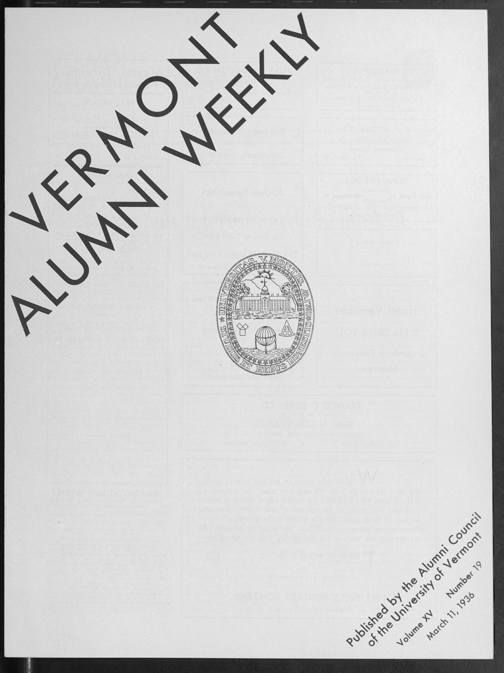 Miniature of Vermont Alumni Weekly vol. 15 no. 19