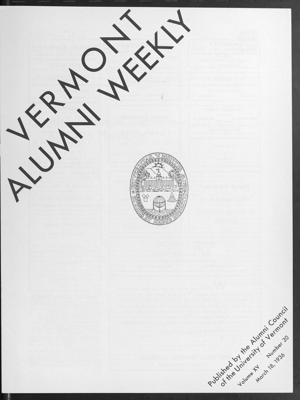 Miniature of Vermont Alumni Weekly vol. 15 no. 20