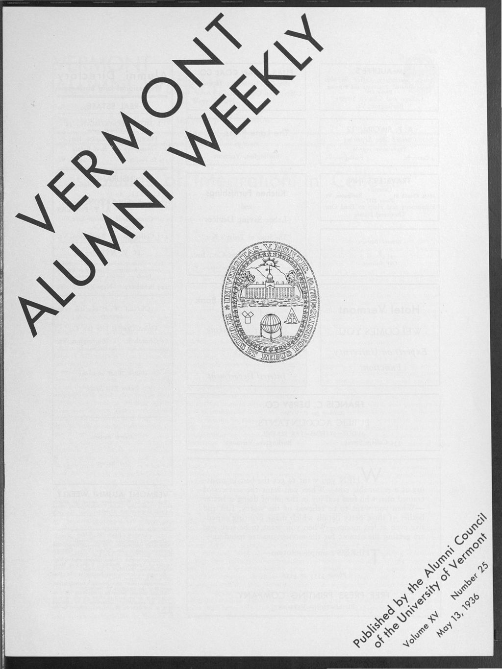 Miniature of Vermont Alumni Weekly vol. 15 no. 25