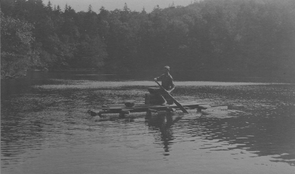 Miniature of Herbert Wheaton Congdon on raft