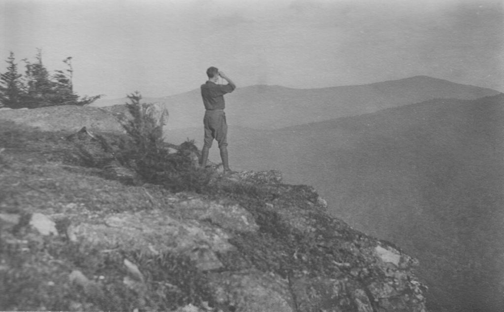 Miniature of Congdon looking out over a mountain range