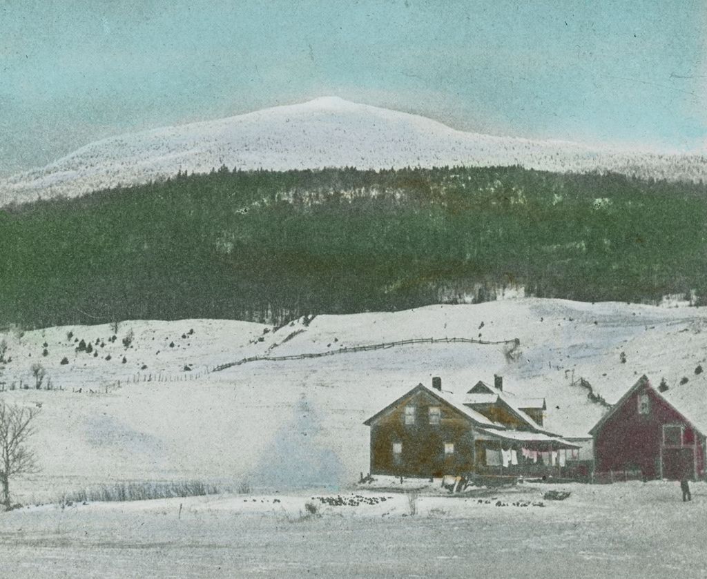 Miniature of Lincoln Peak or Mount Abraham and Elden Atkins Farm