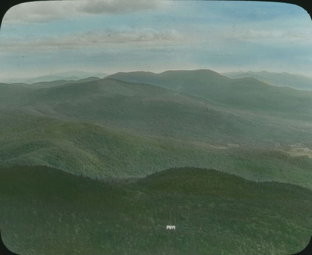 Miniature of Battell Lodge and Breadloaf Mountain from Mount Abraham