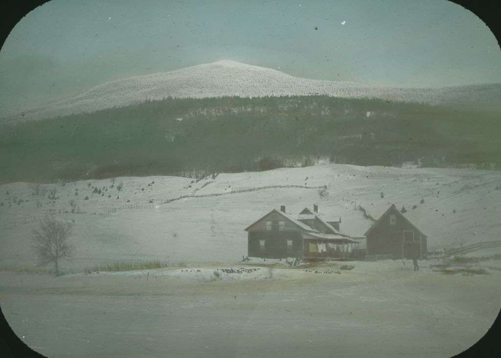 Miniature of Lincoln Peak or Mount Abraham and Elden Atkins Farm