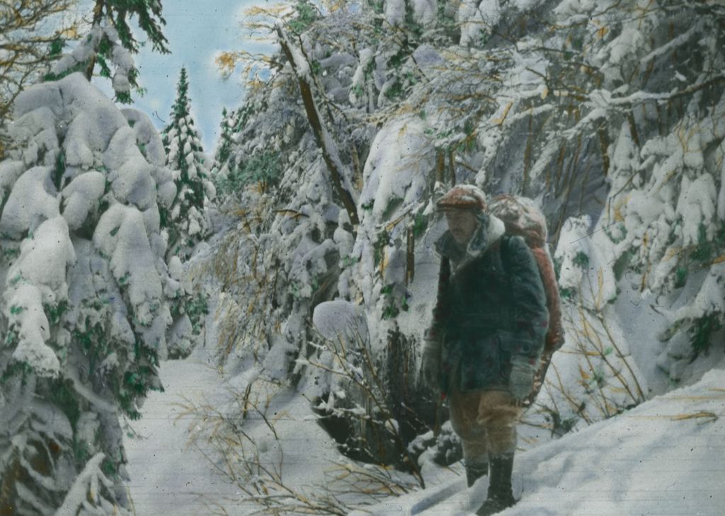 Miniature of Theron Dean winter hiking with pack in Glen Ellen