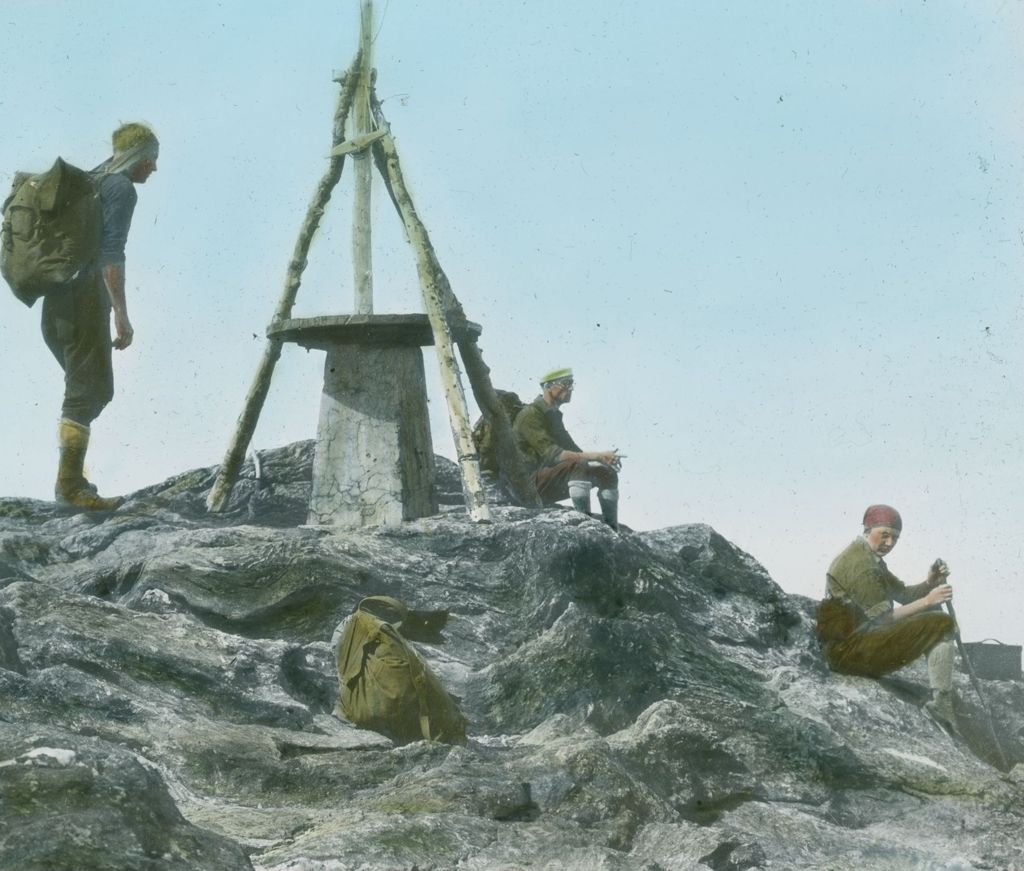 Miniature of Dockham, Taylor, and Mrs. Dockham on Camel's Hump