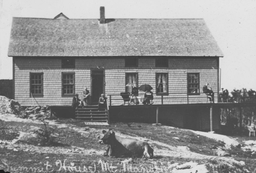 Miniature of Summit House and cow on Mount Mansfield