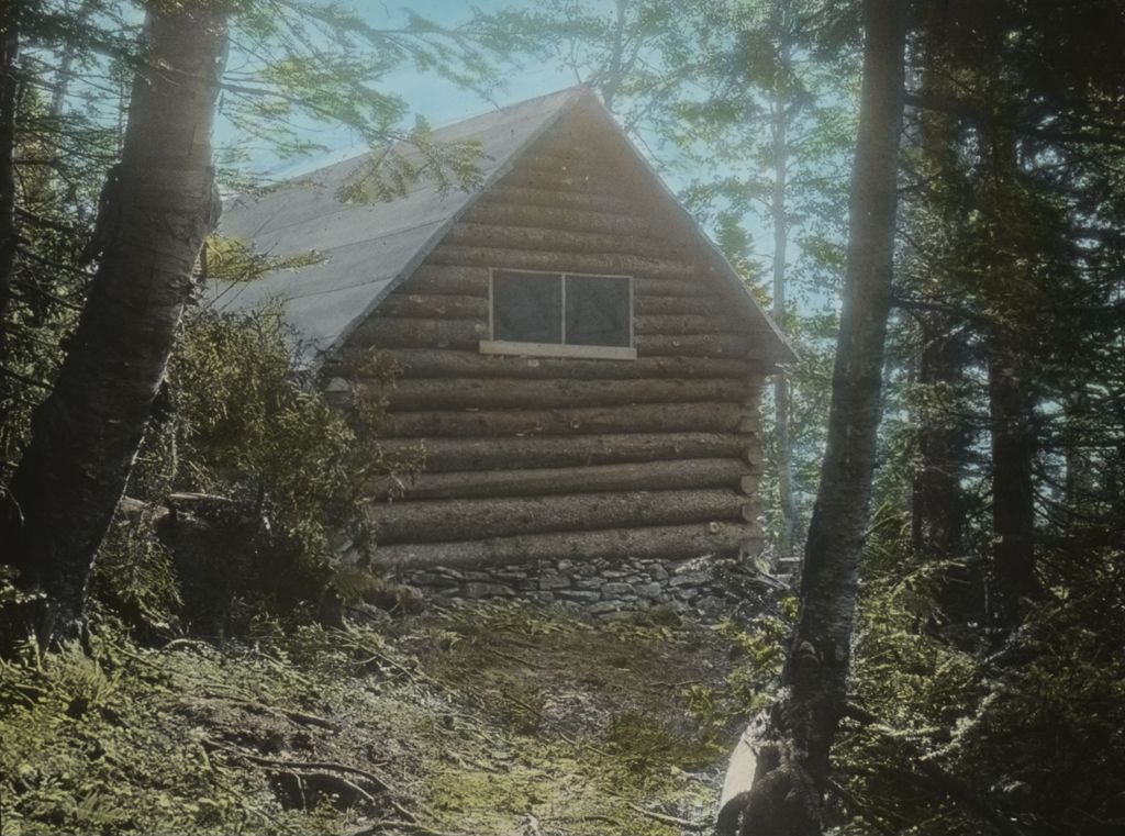 Miniature of Elihu B. Taft Lodge from trail to the chin of Mount Mansfield