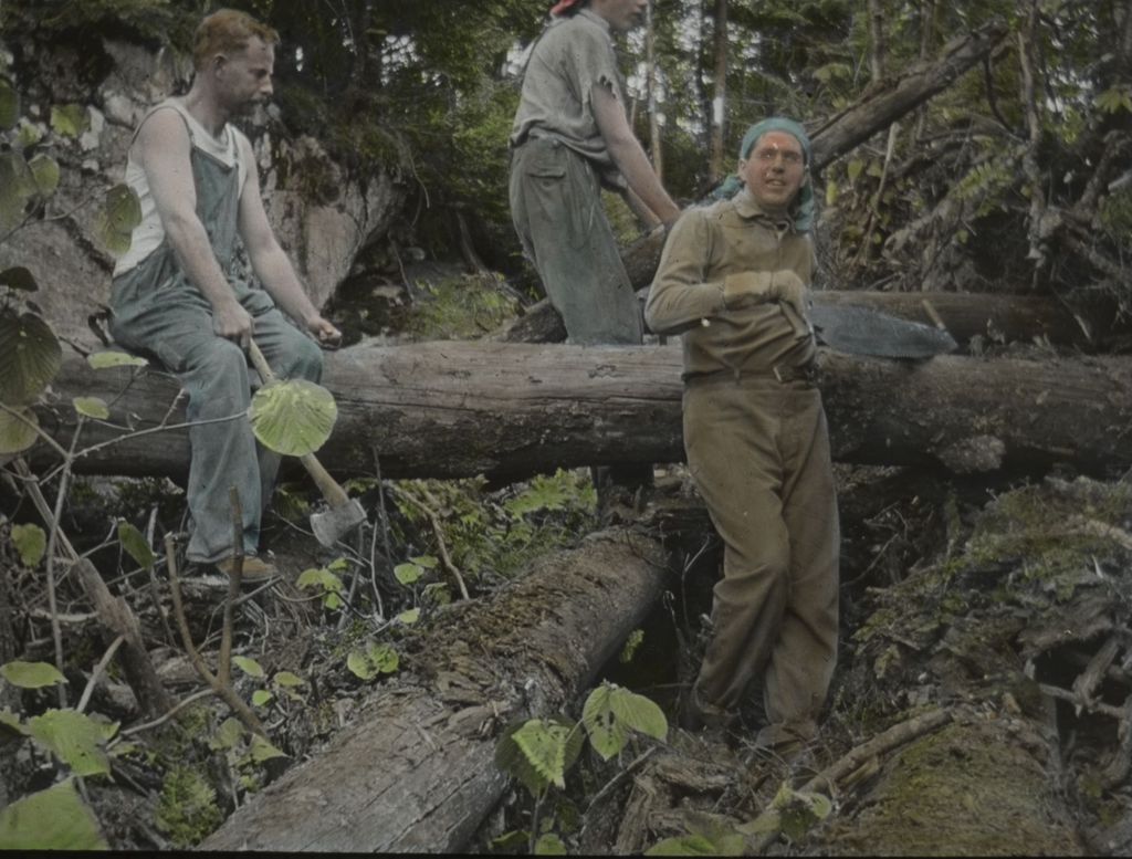 Miniature of Trail building 2 - sawing logs