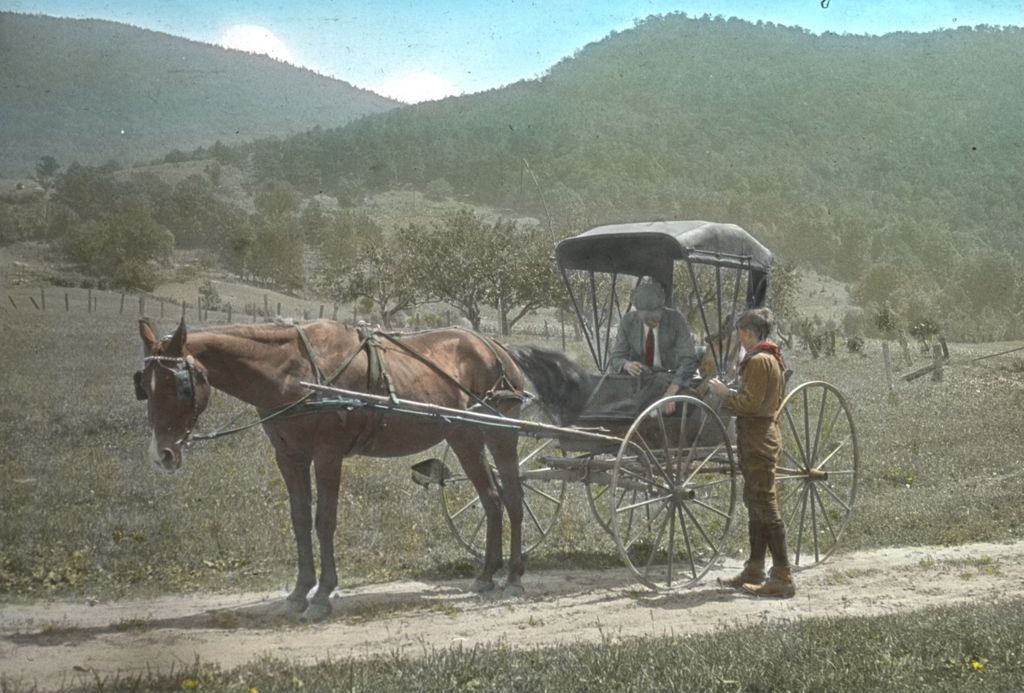 Miniature of Rural Free Delivery man and Ward Olney at Goshen Four Corners