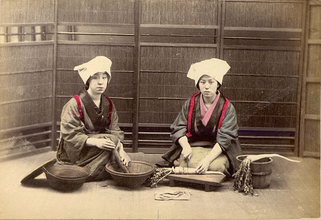 Miniature of Two women preparing a meal